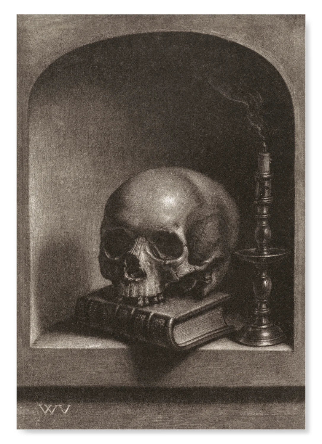 Vanitas Still Life in Niche (17th century): A4 Art Print