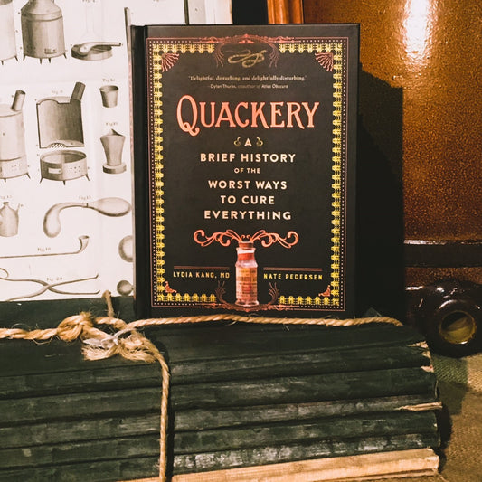 The Quackery hardback displayed in the museum 