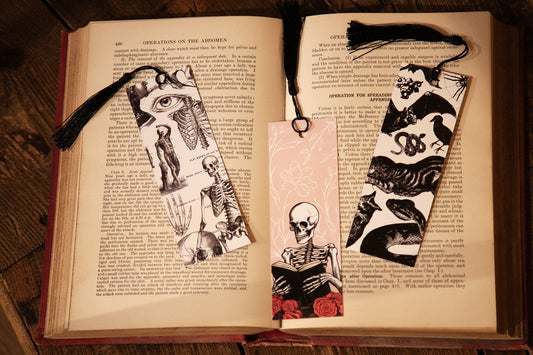 Vintage illustrations bookmark set of 3